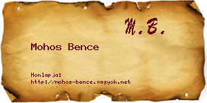 Mohos Bence névjegykártya